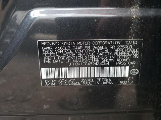 2011 Lexus Es 350 VIN: JTHBK1EG4B2434054 Lot: 59060924