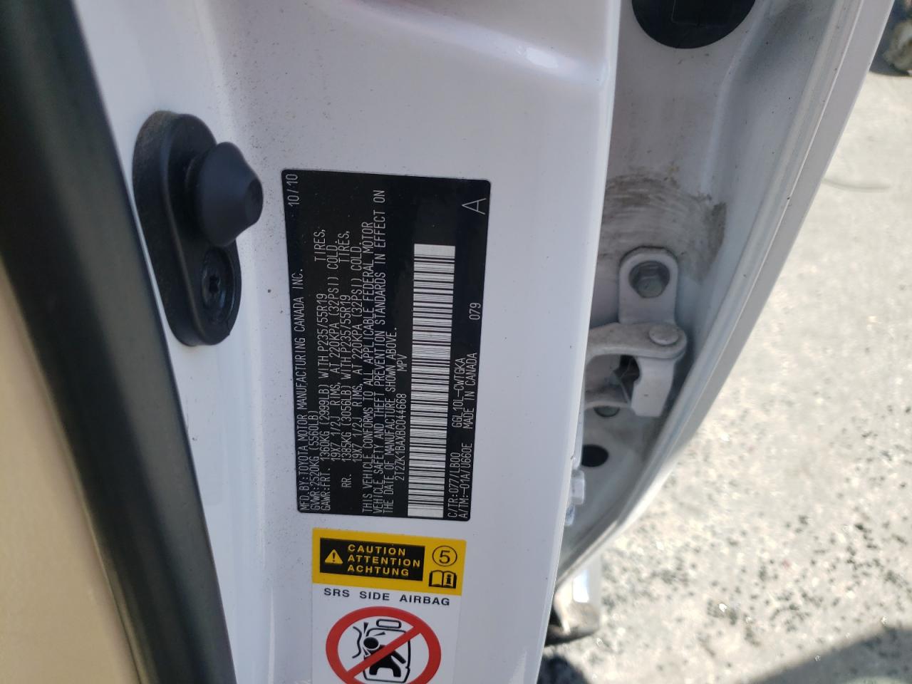 2T2ZK1BAXBC044668 2011 Lexus Rx 350