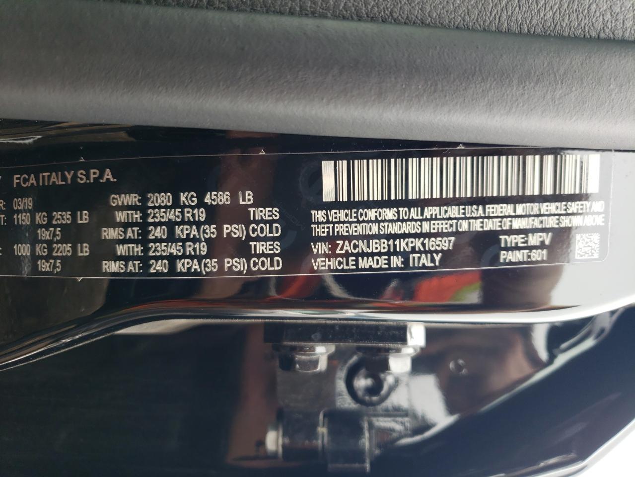 ZACNJBB11KPK16597 2019 Jeep Renegade Latitude