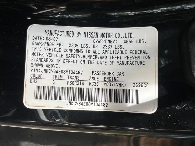 JNKCV64E08M104482 | 2008 Infiniti g37 base