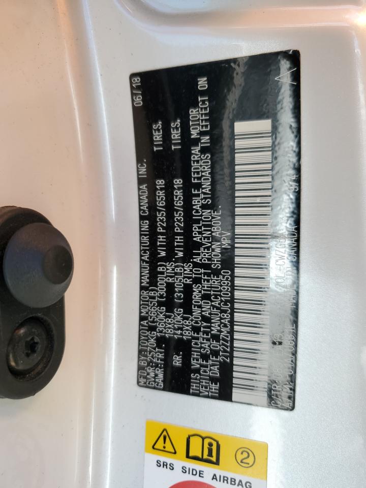 2T2ZZMCA8JC109950 2018 Lexus Rx 350 Base