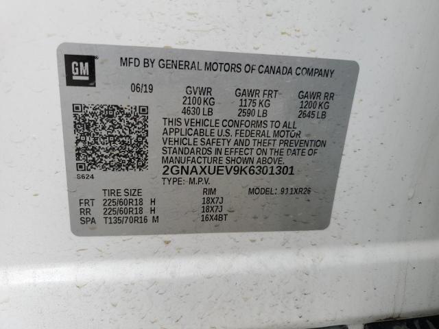2019 CHEVROLET EQUINOX LT - 2GNAXUEV9K6301301