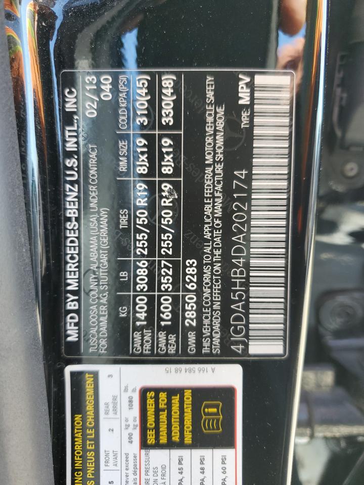 4JGDA5HB4DA202174 2013 Mercedes-Benz Ml 350 4Matic