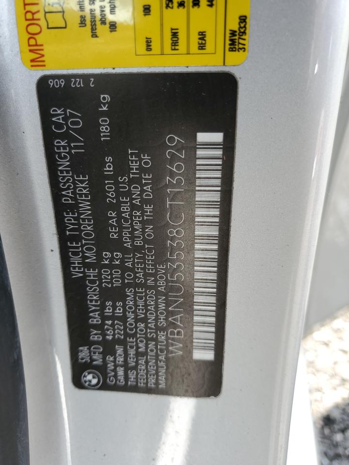 WBANU53538CT13629 2008 BMW 528 I