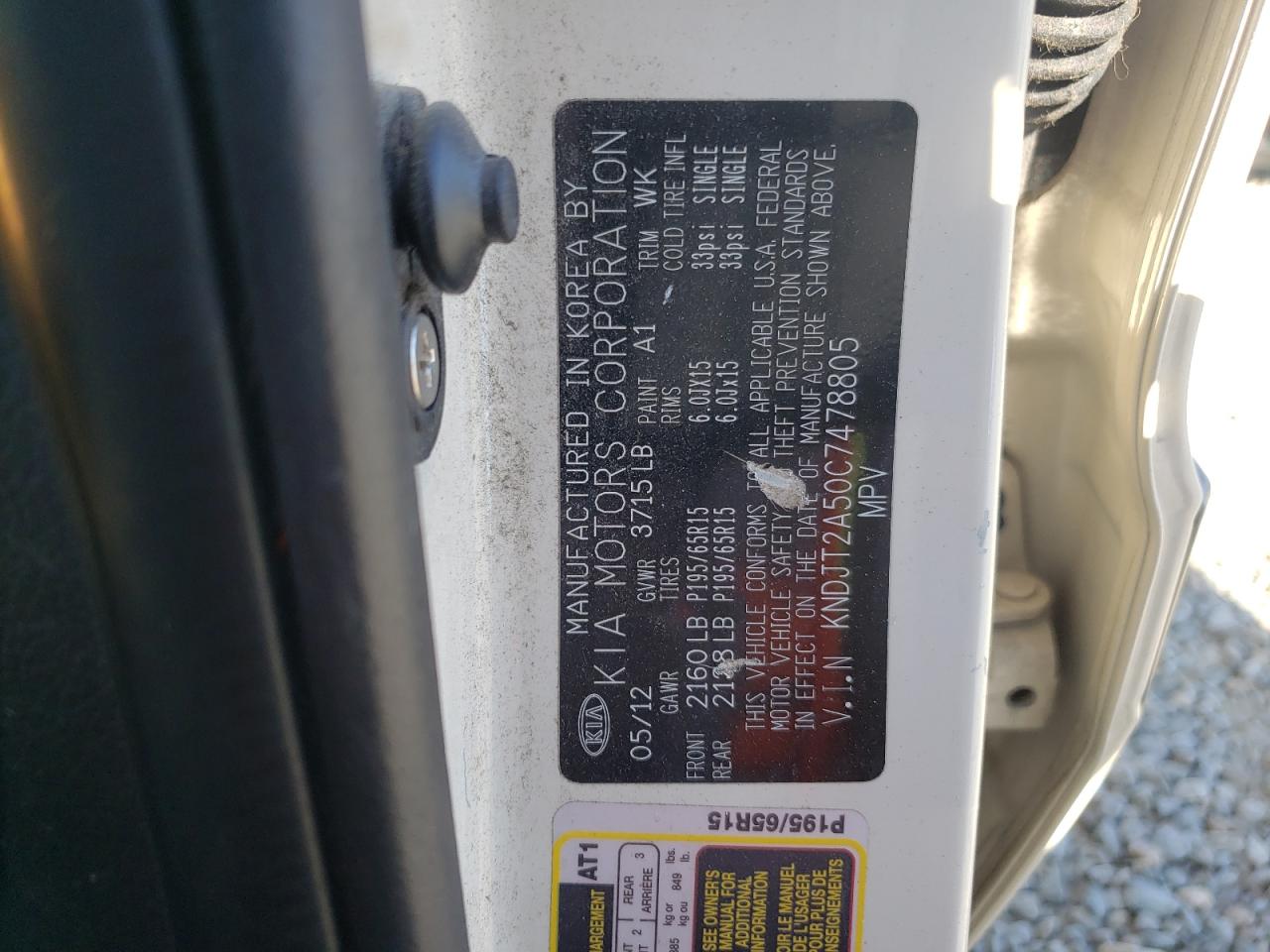 KNDJT2A50C7478805 2012 Kia Soul