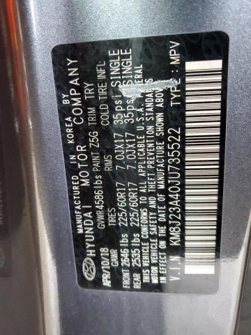 2018 Hyundai Tucson Se VIN: KM8J23A40JU735522 Lot: 58090584