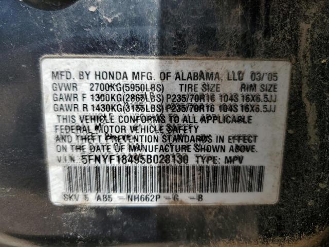 2005 Honda Pilot Ex VIN: 5FNYF18495B028130 Lot: 59793034