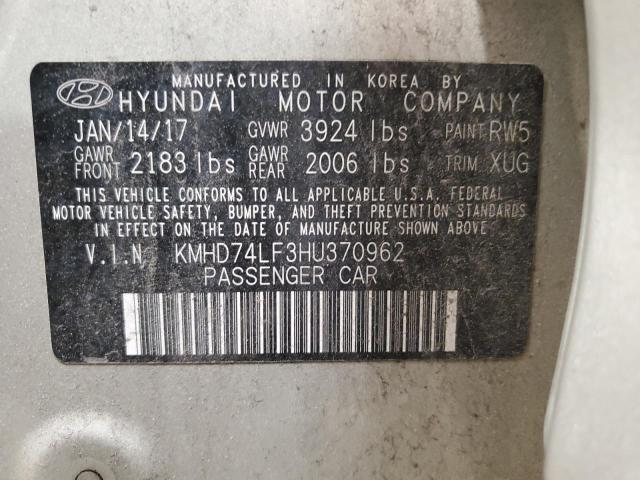 KMHD74LF3HU370962 2017 HYUNDAI ELANTRA - Image 12