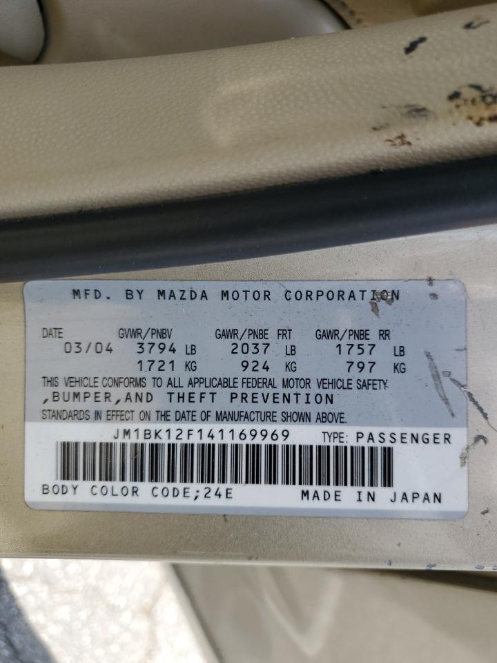 JM1BK12F141169969 2004 Mazda 3 I