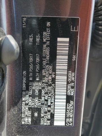 2016 Toyota 4Runner Sr5/Sr5 Premium VIN: JTEBU5JR6G5399724 Lot: 59841774