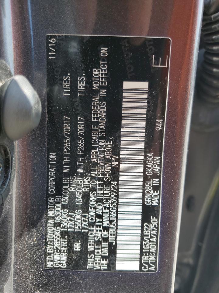 JTEBU5JR6G5399724 2016 Toyota 4Runner Sr5/Sr5 Premium