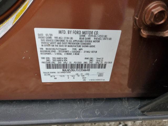 2020 Ford Ecosport Se VIN: MAJ6S3GL7LC356640 Lot: 57412224