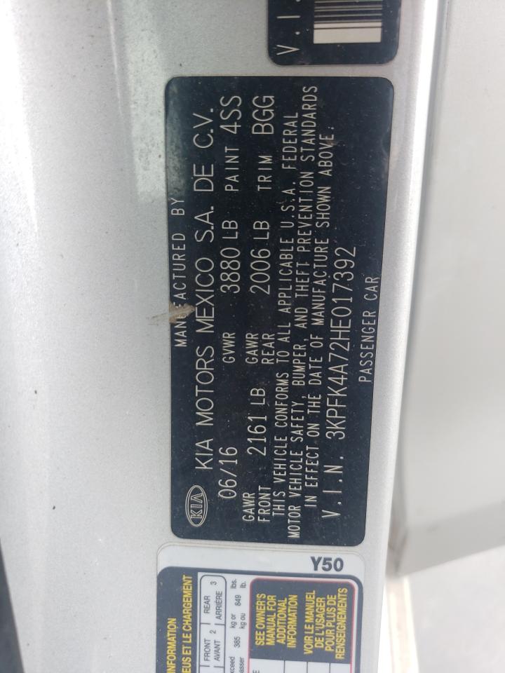 3KPFK4A72HE017392 2017 Kia Forte Lx