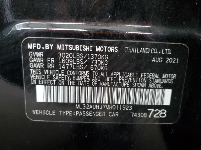 2021 Mitsubishi Mirage Es VIN: ML32AUHJ7MH011923 Lot: 59411434