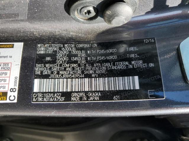 2017 Toyota 4Runner Sr5/Sr5 Premium VIN: JTEBU5JRXH5409544 Lot: 56856724