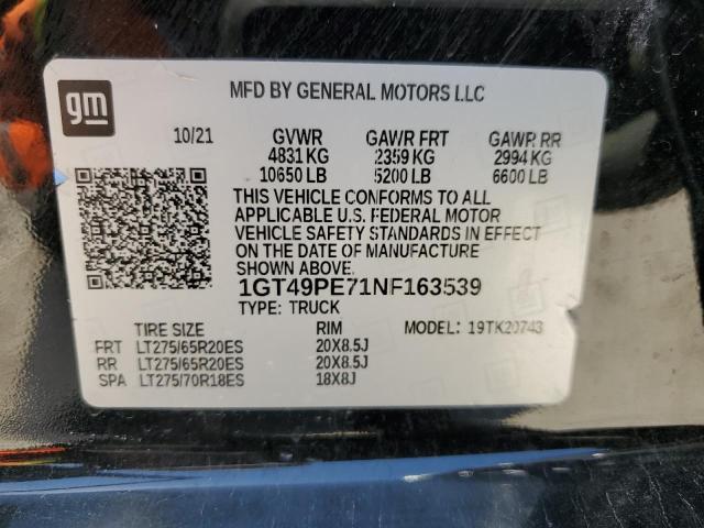 2022 GMC Sierra K2500 At4 VIN: 1GT49PE71NF163539 Lot: 58291584