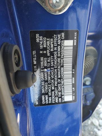 2020 Honda Civic Ex VIN: SHHFK7H67LU420686 Lot: 59447944