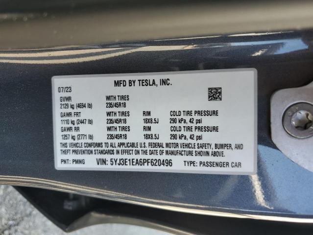 2023 Tesla Model 3 VIN: 5YJ3E1EA6PF620496 Lot: 54452454