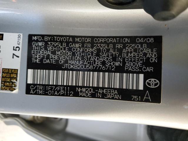 JTDKB20U587776712 2008 Toyota Prius