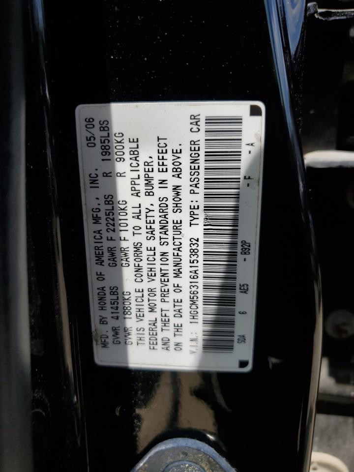 1HGCM56316A153832 2006 Honda Accord Se