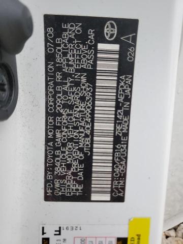 2009 Toyota Corolla Base VIN: JTDBL40E499063937 Lot: 57859464