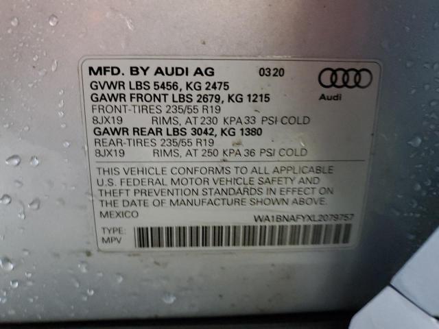 2020 Audi Q5 Premium Plus VIN: WA1BNAFYXL2079757 Lot: 58669954