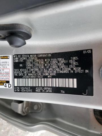 2005 Toyota Highlander VIN: JTEDD21A850118633 Lot: 58437964