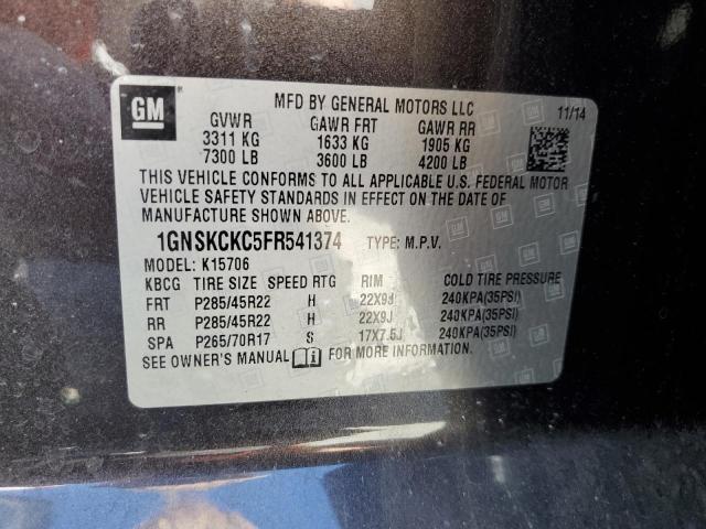 2015 Chevrolet Tahoe K1500 Ltz VIN: 1GNSKCKC5FR541374 Lot: 60764184