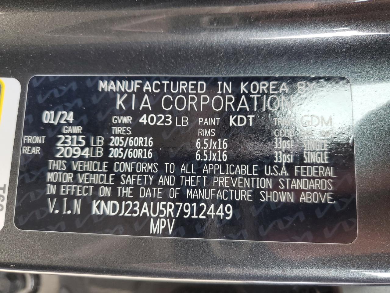 KNDJ23AU5R7912449 2024 Kia Soul Lx