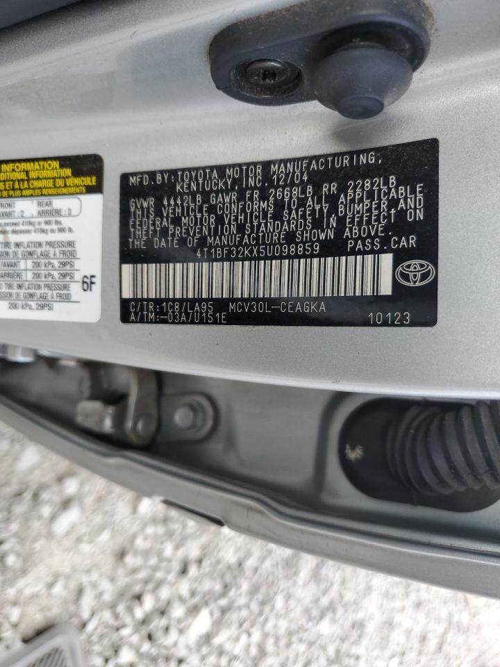 4T1BF32KX5U098859 2005 Toyota Camry Le