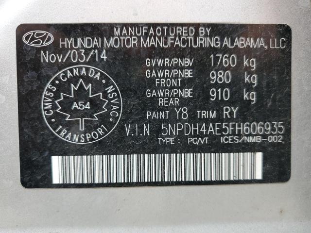 5NPDH4AE5FH606935 2015 HYUNDAI ELANTRA - Image 12