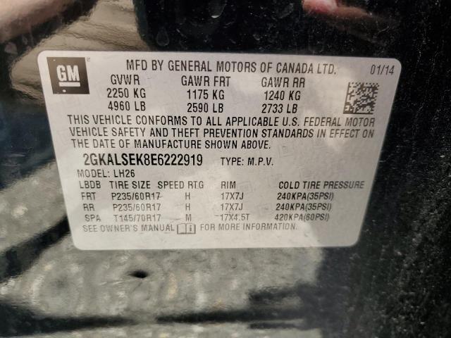 2014 GMC Terrain Slt VIN: 2GKALSEK8E6222919 Lot: 58148114