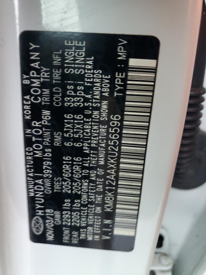 KM8K12AAXKU256596 2019 Hyundai Kona Se