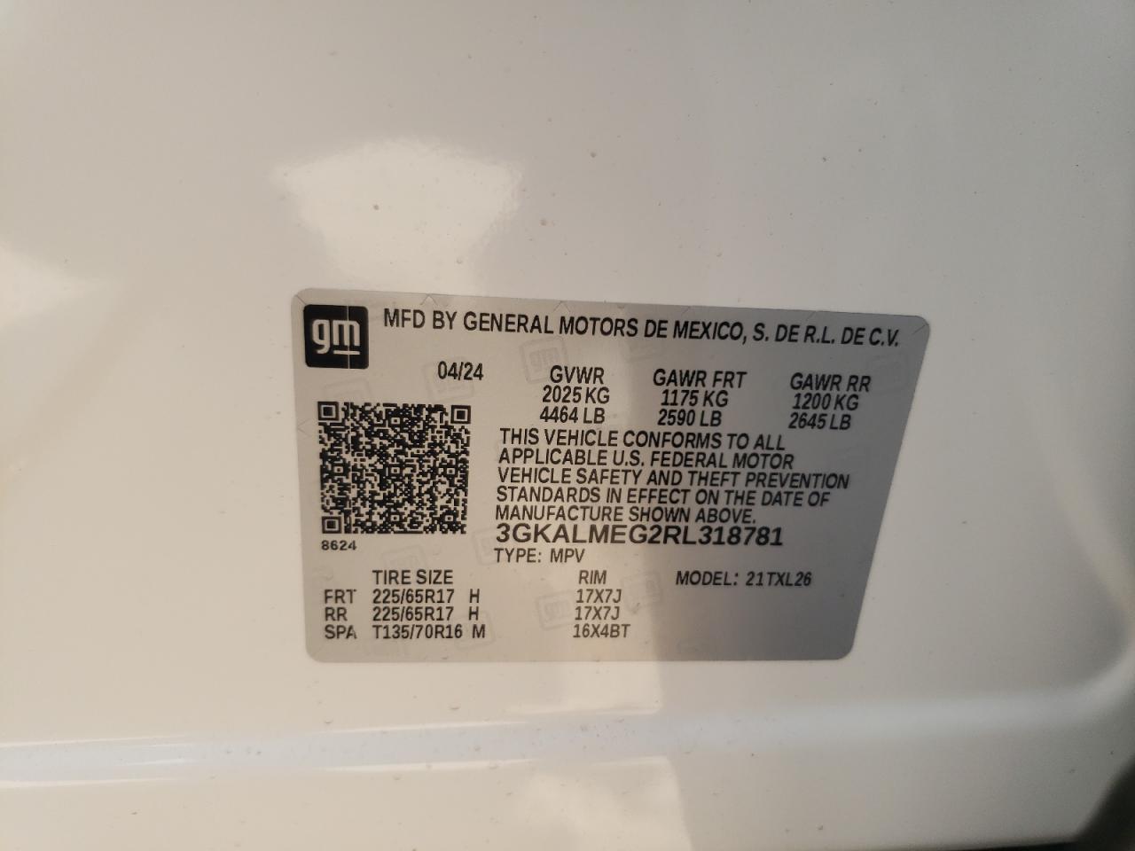 3GKALMEG2RL318781 2024 GMC Terrain Sle