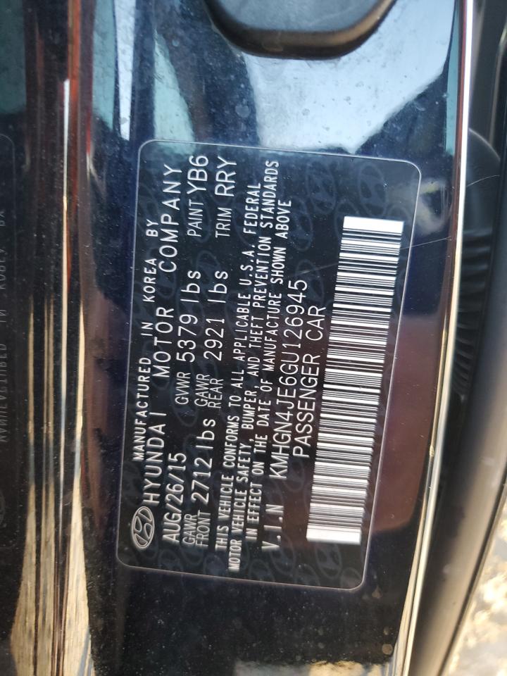 KMHGN4JE6GU126945 2016 Hyundai Genesis 3.8L