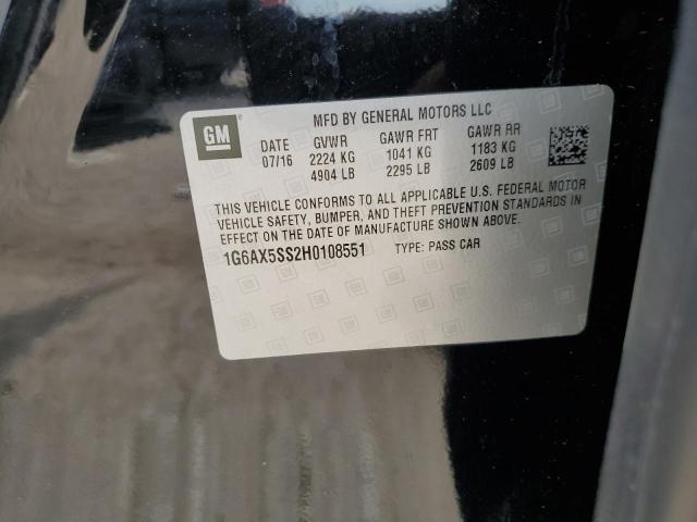 2017 Cadillac Cts Luxury VIN: 1G6AX5SS2H0108551 Lot: 58394354