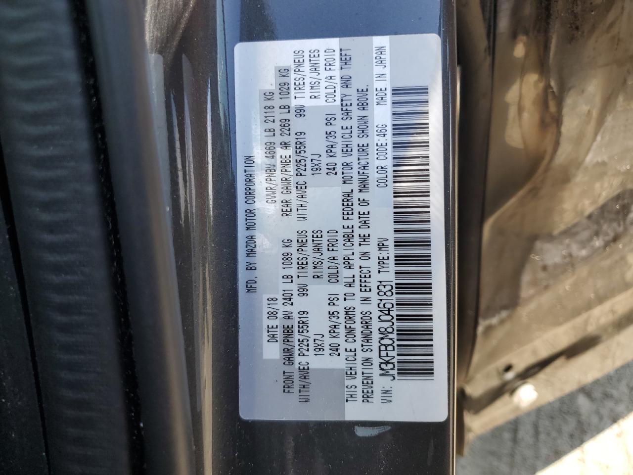 JM3KFBCM8J0461831 2018 Mazda Cx-5 Touring