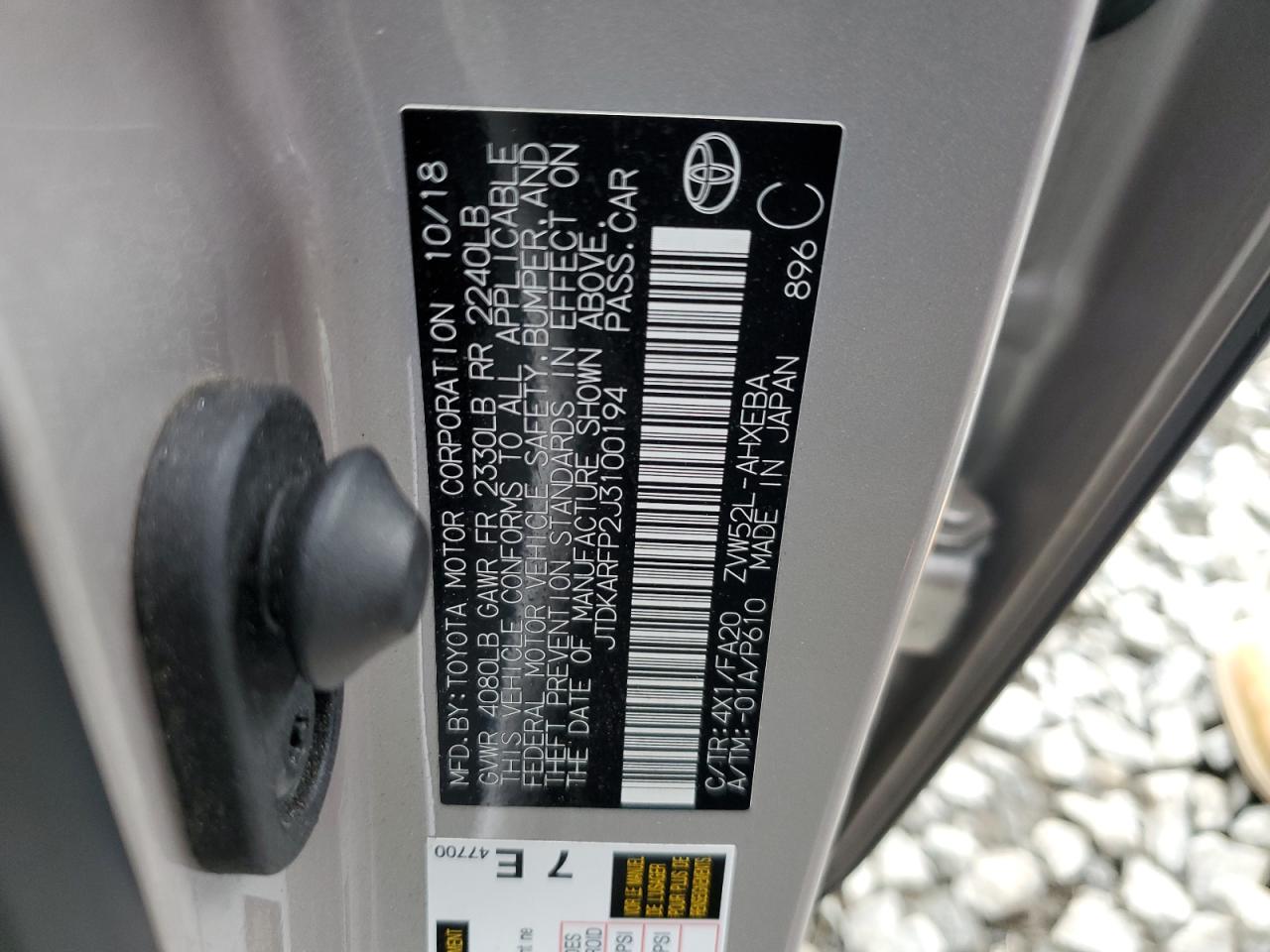 JTDKARFP2J3100194 2018 Toyota Prius Prime