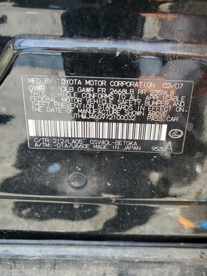 JTHBJ46G972100032 2007 Lexus Es 350