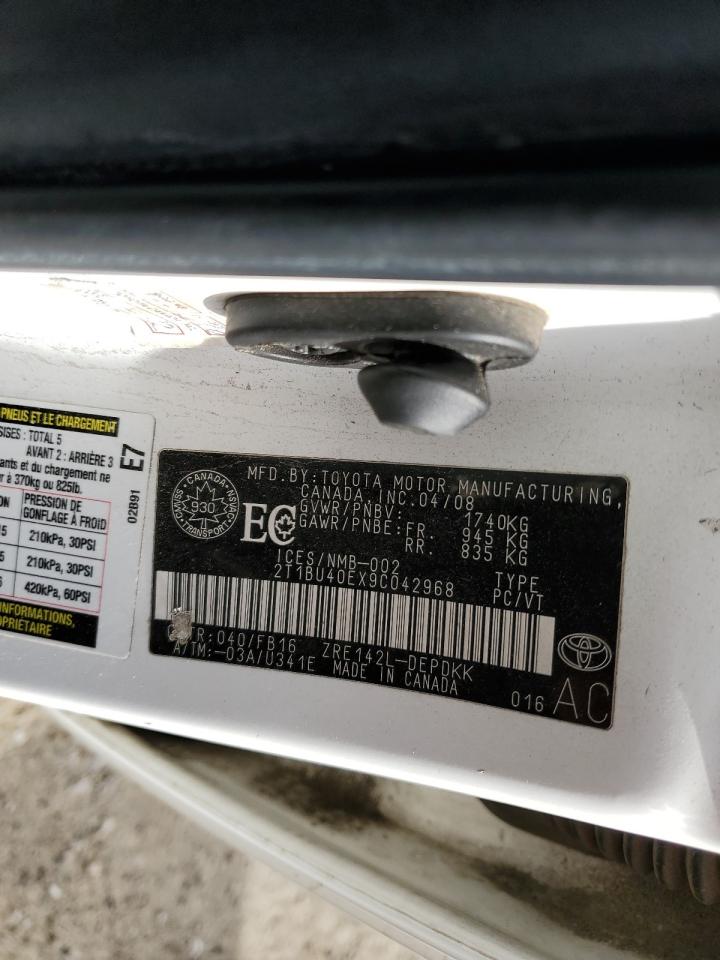 2T1BU40EX9C042968 2009 Toyota Corolla Base