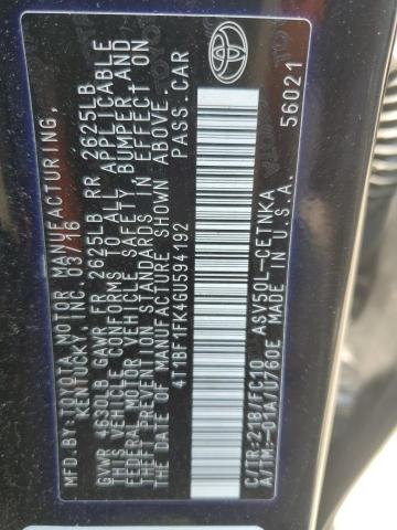 2016 TOYOTA CAMRY LE - 4T1BF1FK4GU594192