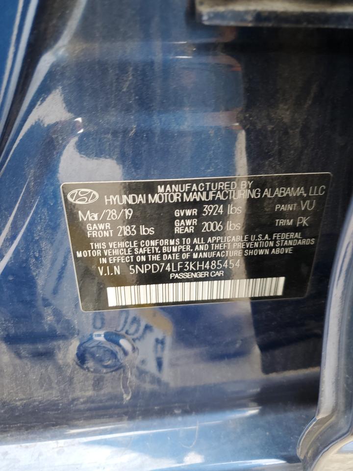 5NPD74LF3KH485454 2019 Hyundai Elantra Se