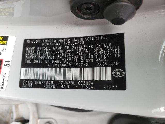 VIN 4T1R11AK3PU157773 2023 Toyota Camry, LE no.12