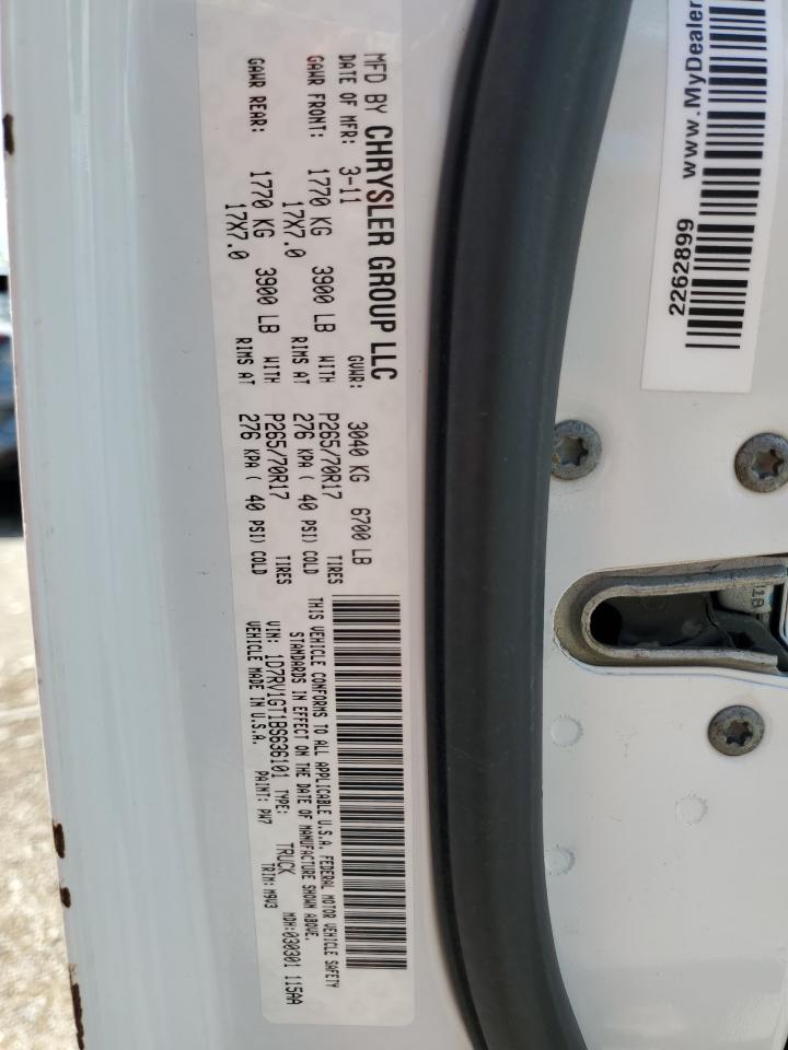 1D7RV1GT1BS636101 2011 Dodge Ram 1500