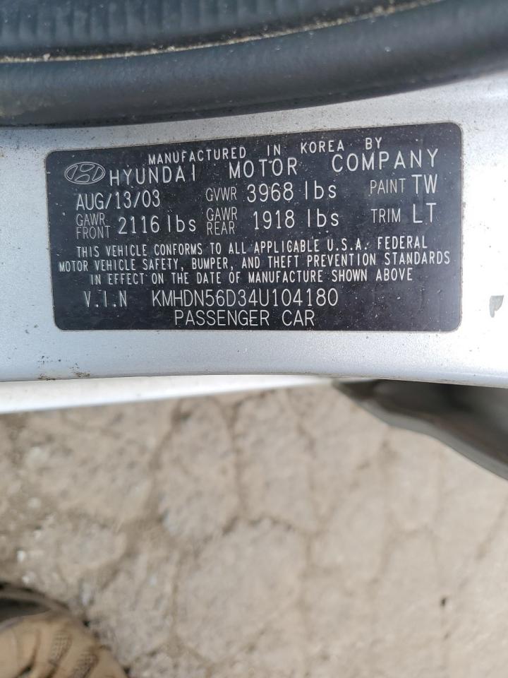 KMHDN56D34U104180 2004 Hyundai Elantra Gls