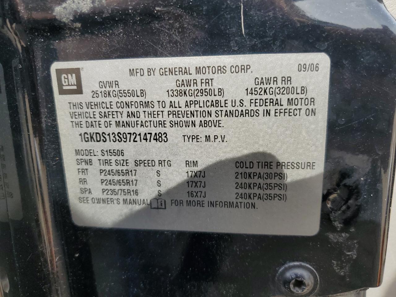 1GKDS13S972147483 2007 GMC Envoy