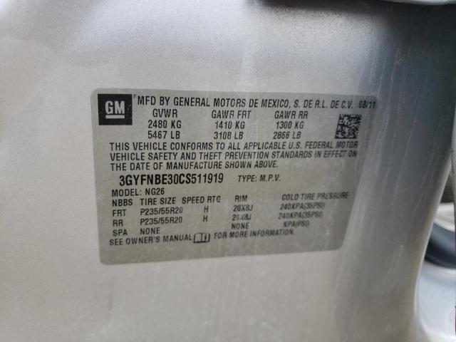 2012 Cadillac Srx Performance Collection VIN: 3GYFNBE30CS511919 Lot: 59967214