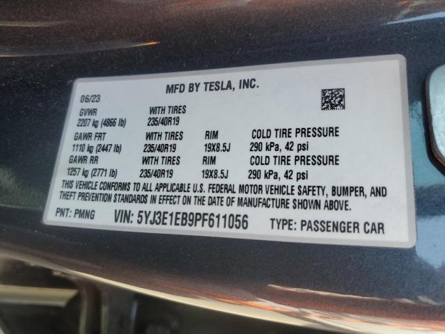 2023 Tesla Model 3 VIN: 5YJ3E1EB9PF611056 Lot: 59548344