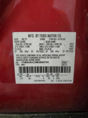 2021 Ford Explorer Platinum VIN: 1FM5K8HC8MGB69785 Lot: 57805874