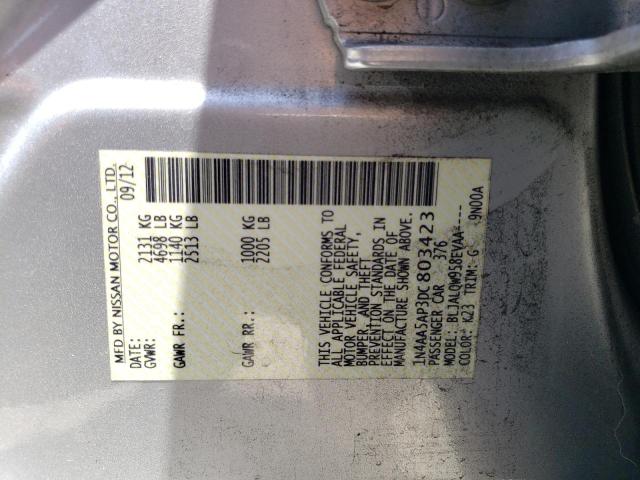 2013 Nissan Maxima S VIN: 1N4AA5AP3DC803423 Lot: 60468244